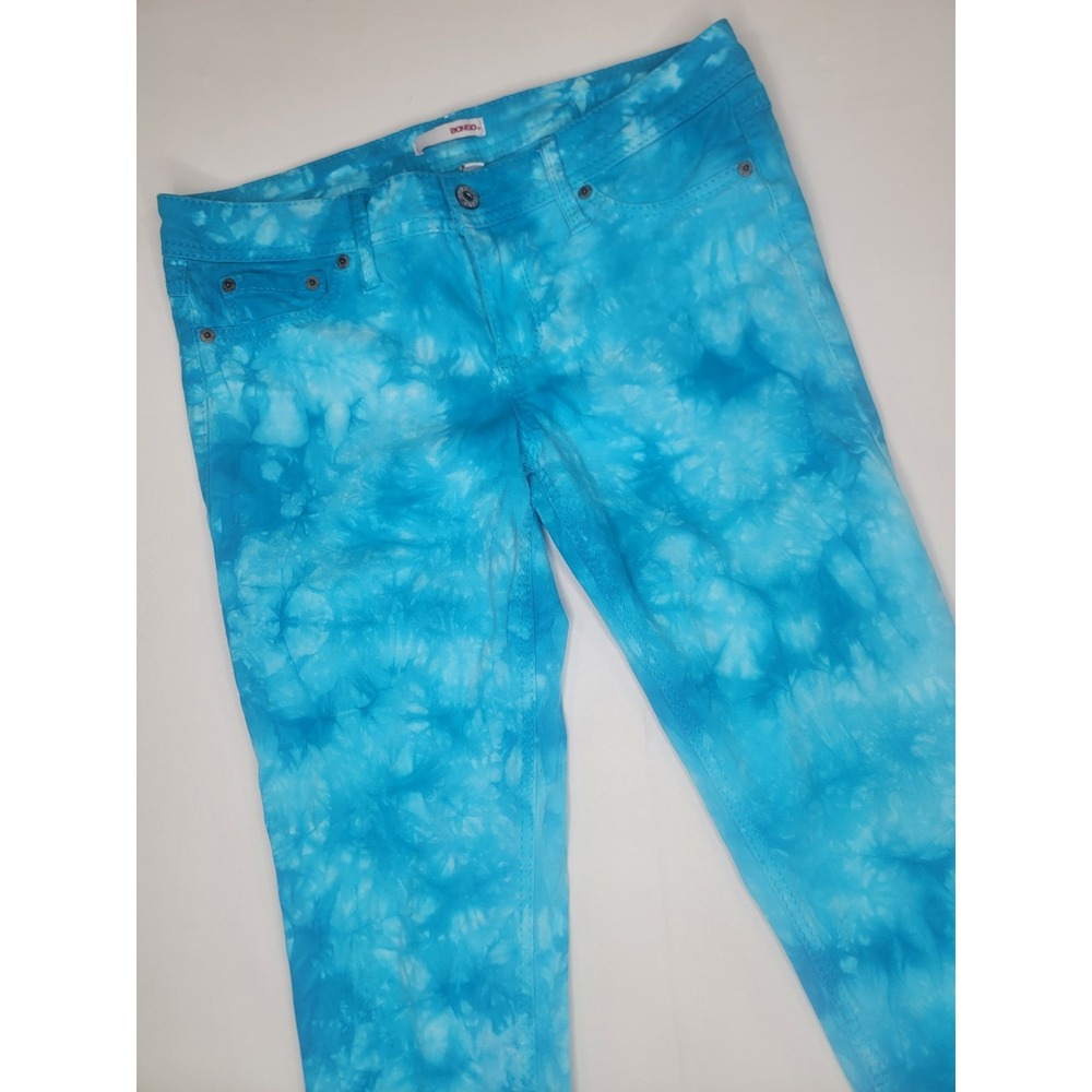 Bongo Blue Tie Dye‎ Skinny Jeans Women's Size 7 Stretch Y2K Grunge Festival